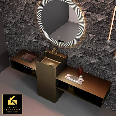 Waszuil | Staande wasbak in gehoekte vormen | Tamar