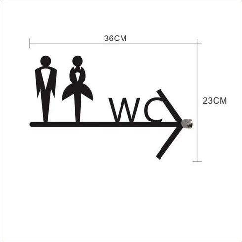 Toilet uithangbordjes | Chique | Daar is de WC tekens | Zwart | Minimalistisch en Chique