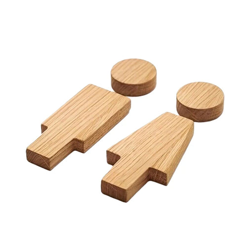 Toilet aanduidingsbordjes | Dik houten poppetjes | Minimalistisch