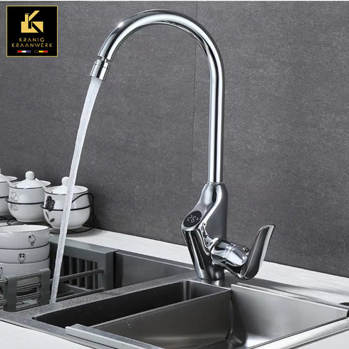 High-end | Design Keukenkraan | Mengkraan met temperatuur display en flexibele slang | Vesper