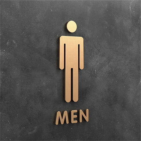 Toilet aanduidingsbordjes | Daar is de WC tekens | Goud - Zilver - Zwart | Minimalistisch