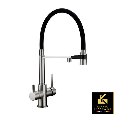 Hoge spoelkraan | 3 weg kraan | Horeca kraan | Spoelkeuken stijl | Multi Mirage