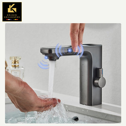 An Ultra Sensorkraan met temperatuur display en dubbele sensor | Toiletruimte | Mengkraan | Gina