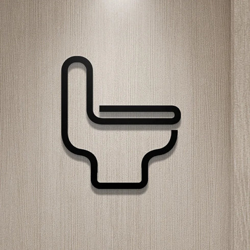 Toilet aanduidingsbordjes | Zelfklevende kantoortekens en verblijfsruimtes | Minimalistisch