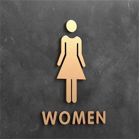 Toilet aanduidingsbordjes | Daar is de WC tekens | Goud - Zilver - Zwart | Minimalistisch