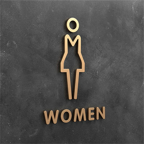 Toilet aanduidingsbordjes | Daar is de WC tekens | Goud - Zilver - Zwart | Minimalistisch