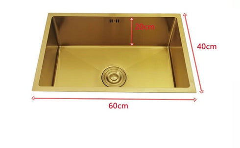 Keuken Wasbak | Goud RVS | Hoogwaardige afwerking compleet met afvoer