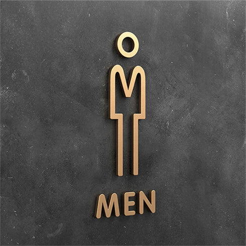 Toilet aanduidingsbordjes | Daar is de WC tekens | Goud - Zilver - Zwart | Minimalistisch