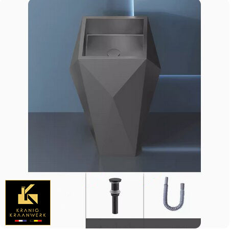 Waszuil | Staande wasbak in gehoekte vormen | Sandera