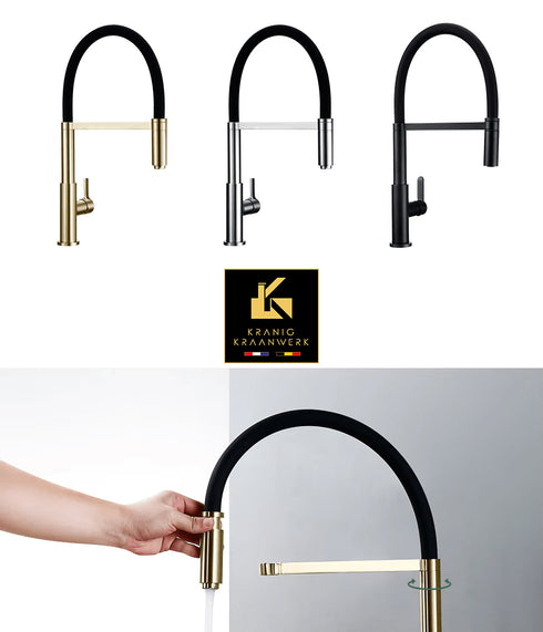 High-end Design Keukenkraan | Keuken mengkraan met flexibele slang en sproeikop | Murcia della
