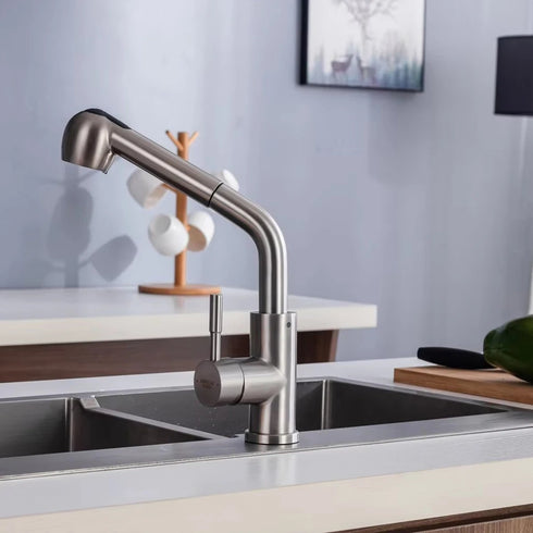 Keuken en/of Salonkraan | Wastafel of Keukenkraan met douchekopje | Uittrekbare slang | In hoogte verstelbaar | Maroene