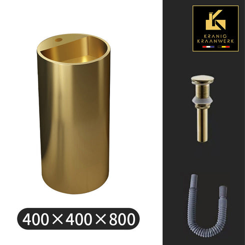 Waszuil | Staande wasbak | Vrijstaande fontein met kraanbasis | Goud, Gunmetal, Zwart of Rose Gold