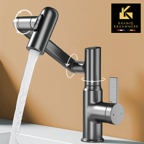Kapperskraan | Salonkraan | Wastafelkraan met uittrekbare slang en display | Rachelle