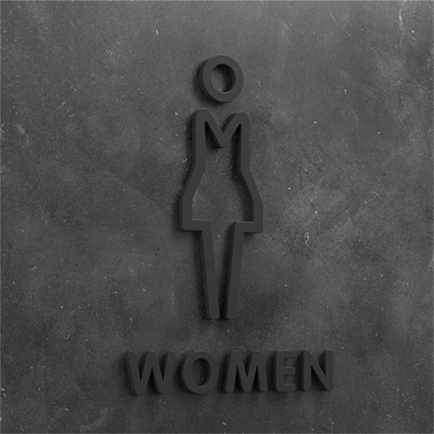 Toilet aanduidingsbordjes | Daar is de WC tekens | Goud - Zilver - Zwart | Minimalistisch