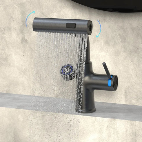 Kapperskraan | Salonkraan | Wastafelkraan met temperatuur display | Uittrekbare slang | In hoogte verstelbaar | Lianne