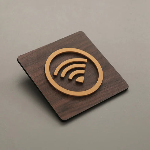 Duidingsbordjes en bewegwijzering | Kantoortekens en verblijfsruimtes | Goud op hout | Minimalistisch