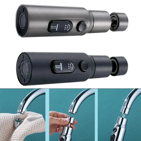 Keukenkraan opzetstuk 3-standenkop – in gunmetal of zwart