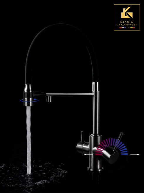 3-weg keukenkraan voor regenwater of gefilterd drinkwater | La Montana