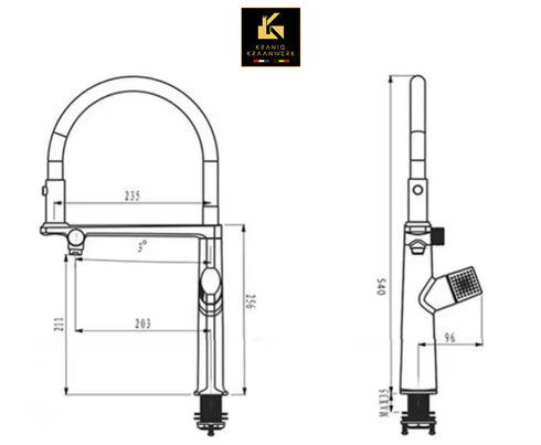 High-end keukenkraan | 3 weg kraan | Gefilterd water of close in boiler | Primera del Monta