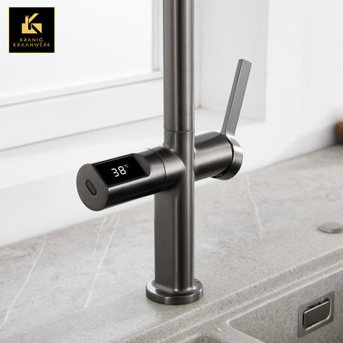 High-end | Sensor Keukenkraan | Temperatuur display | Uittrekbare slang | Mishael | Minimalisme
