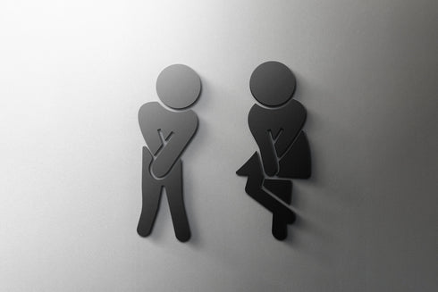 Toilet aanduidingsbordjes | Duo's | Setjes van 2 WC tekens | 3d | Zwart | Gestileerd | Minimalistisch