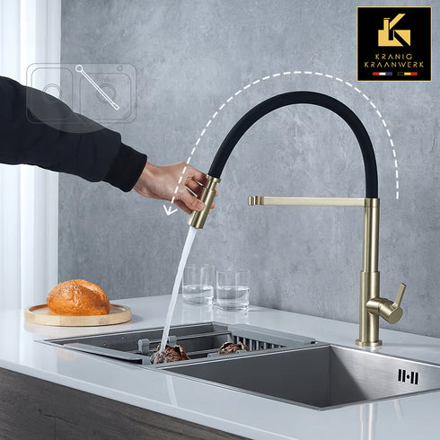 High-end Design Keukenkraan | Keuken mengkraan met flexibele slang en sproeikop | Murcia della