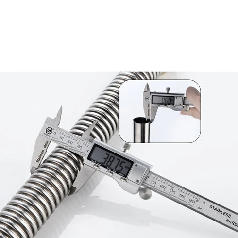 Installatiebenodigdheden | Design | Leidingwerk | Flexibele afvoerbuis | Metaalkleur RVS Flexibele afvoerbuis RVS Chroom – eenvoudig te installeren | 60-100 cm