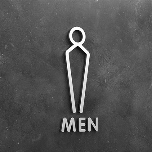 Toilet aanduidingsbordjes | Daar is de WC tekens | Goud - Zilver - Zwart | Minimalistisch