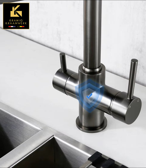 3-weg keukenkraan voor regenwater of gefilterd drinkwater | La Montana