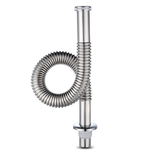 Installatiebenodigdheden | Design | Leidingwerk | Flexibele afvoerbuis | Metaalkleur RVS Flexibele afvoerbuis RVS Chroom – eenvoudig te installeren | 60-100 cm