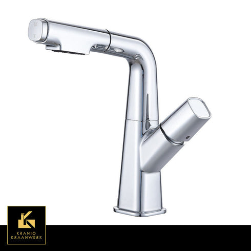 Multifunctionele kraan met drukknop | Kraan met Uitschuifbaar | Uittrekbare slang | Babette