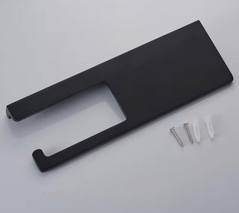 | Inrichting | Design badkamer | Toiletrol houder met telefoon vlak | Skinny met vlak | Zwart