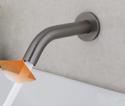 A- klasse Sensorkraan | Vanuit de wand | Touchless kraan | Gunmetal Lang | Minimalisme