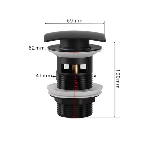 Pop up gootsteen dop | Vierkant gevormde afvoerplugs met luxe afwerking | Geborsted Staal