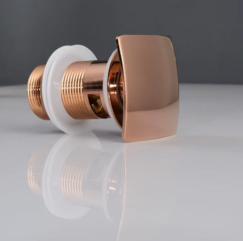 Pop up gootsteen dop | Vierkant gevormde afvoerplugs met luxe afwerking | Rose Gold