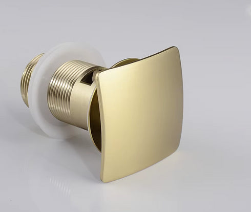 Pop up gootsteen dop | Vierkant gevormde afvoerplugs met luxe afwerking | Geborsteld Goud