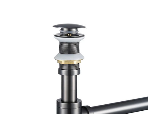 Pop- up | Afvoerplug Gunmetal | MET en Zonder overflow | Installatiebenodigdheden