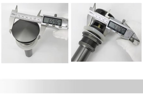 Pop- up | Afvoerplug Gunmetal | MET en Zonder overflow | Installatiebenodigdheden