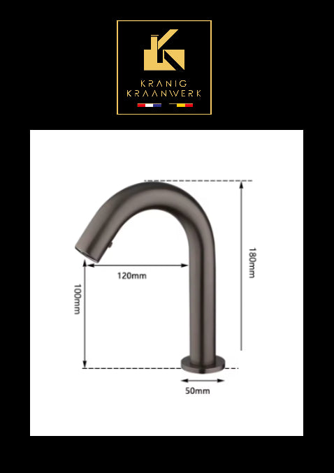 A- klasse Ultima Sensorkraan | Gunmetal Grijs | Touchless kraan | Toiletruimte