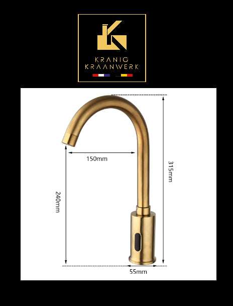 Sensorkraan | Touchless | De Boging | Toiletruimte of pantry | Diverse kleuren | Warm of Koudwater