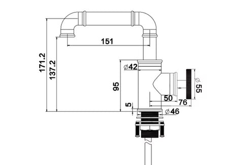 Fontein en wastafelkraan | Industrieel en Landelijk | Toske | Goud