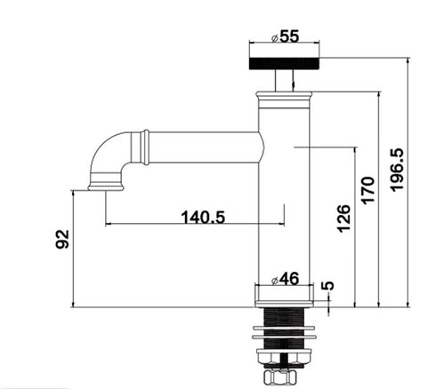 Fontein en wastafelkraan | Industrieel en Landelijk | Tieske | Goud