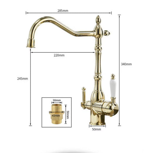Landelijke stijl keukenkraan | 3 weg kraan | Gefilterd water of close in boiler | van Alexanders