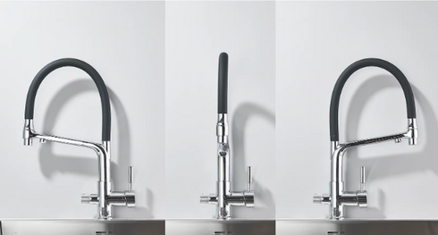 Flexibele 3-weg keukenkraan voor regenwater of gefilterd drinkwater | The Overheaded