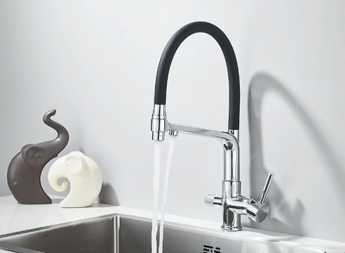 Flexibele 3-weg keukenkraan voor regenwater of gefilterd drinkwater | The Overheaded