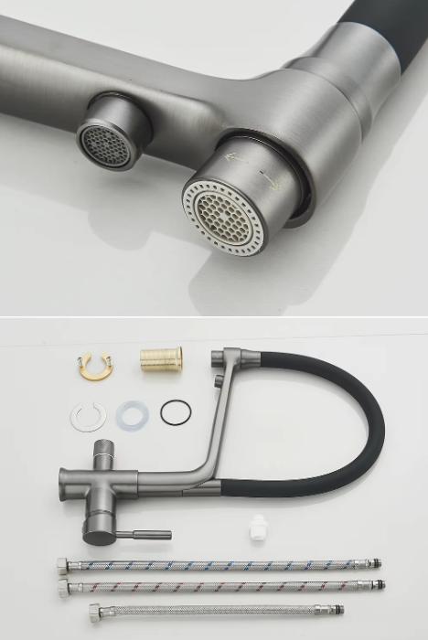 Flexibele 3-weg keukenkraan voor regenwater of gefilterd drinkwater | The Overheaded