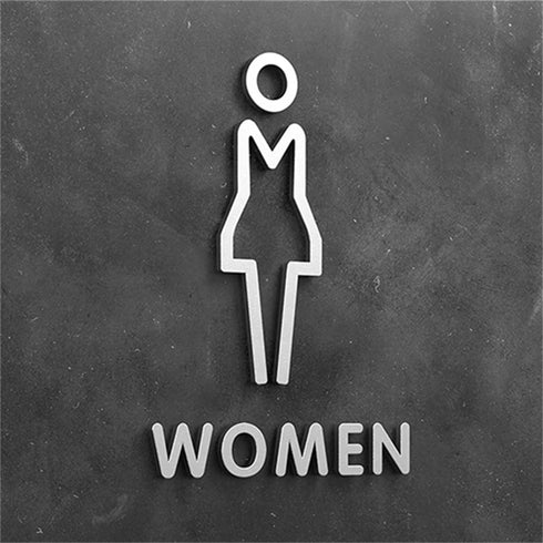 Toilet aanduidingsbordjes | Daar is de WC tekens | Goud - Zilver - Zwart | Minimalistisch