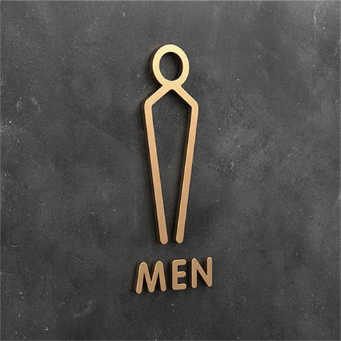 Toilet aanduidingsbordjes | Daar is de WC tekens | Goud - Zilver - Zwart | Minimalistisch