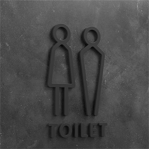 Toilet aanduidingsbordjes | Daar is de WC tekens | Goud - Zilver - Zwart | Minimalistisch