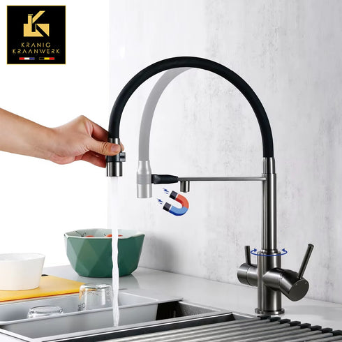 3-weg keukenkraan voor regenwater of gefilterd drinkwater | La Montana